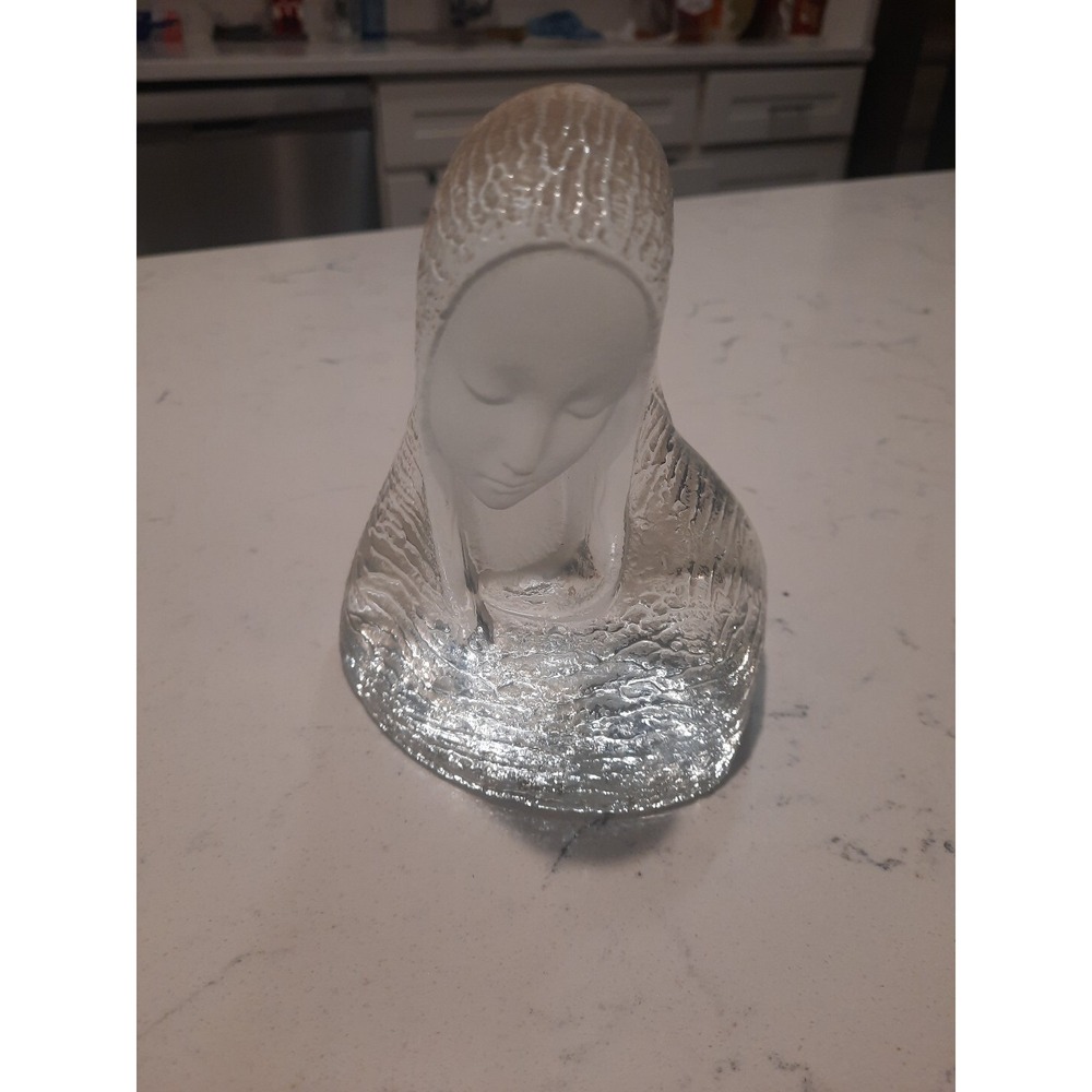 Vintage Viking Glass Madonna‎ Frosted and Clear